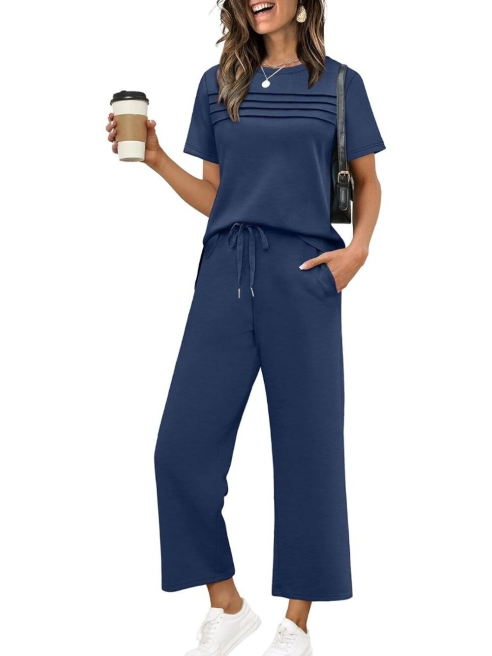 Stylish Two-Piece Lounge Set for Women - Summer & Fall Travel Outfit, S-3XL